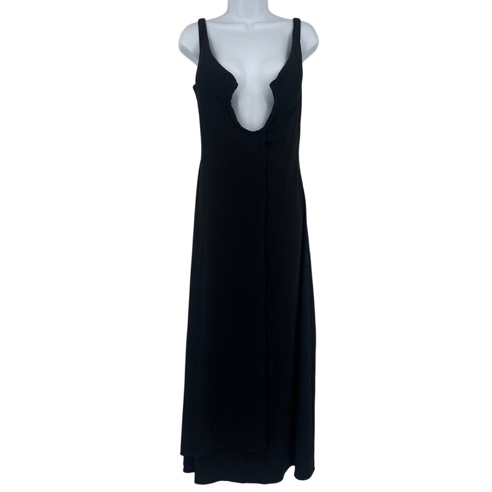 Vtg Y2K Betsy & Adam Plunge Maxi Dress Sz 8 Gothic HOCO Glam Whimsigoth Vamp